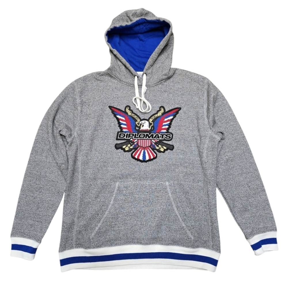 Dipset Couture Camron Dipset Grey/Red/Blue Chenille Eagle Sz M